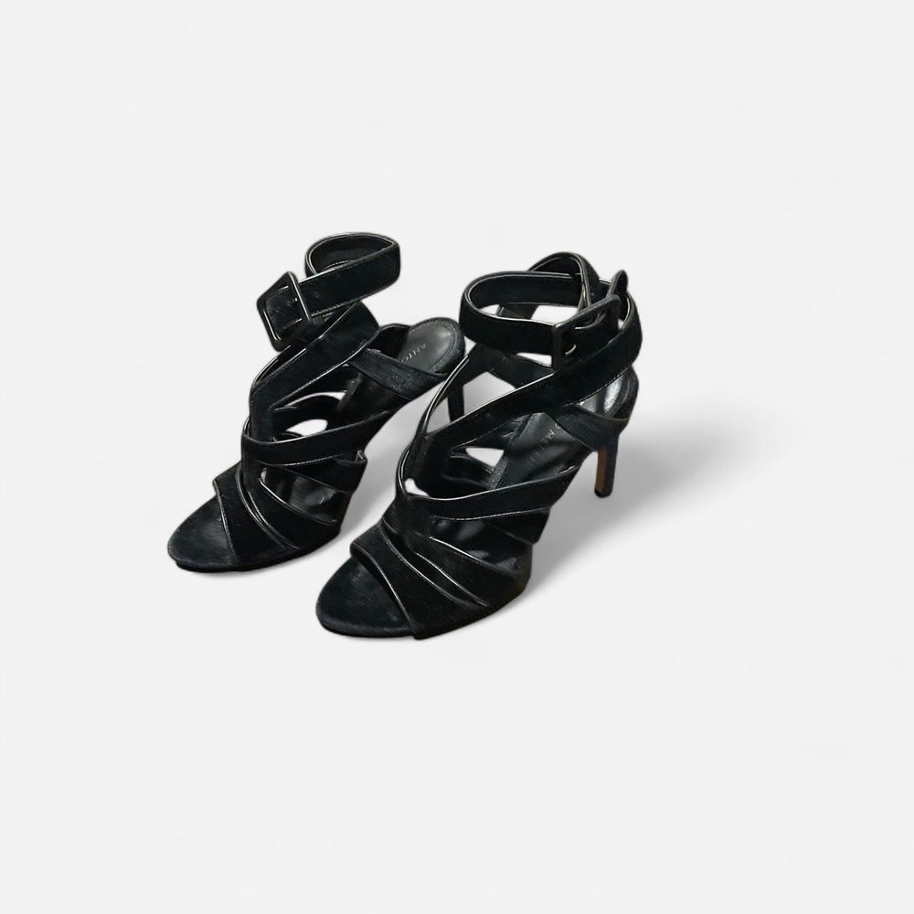 Antonio Melani Black 'Avett' strappy gladiator style high heels with ankle strap - Picture 2 of 7